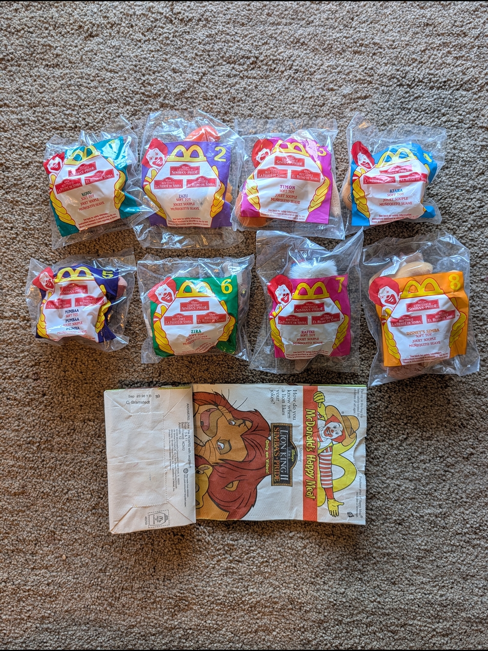 Ty Beanie Baby - Lion King 2 Simba's Pride- Complete Set